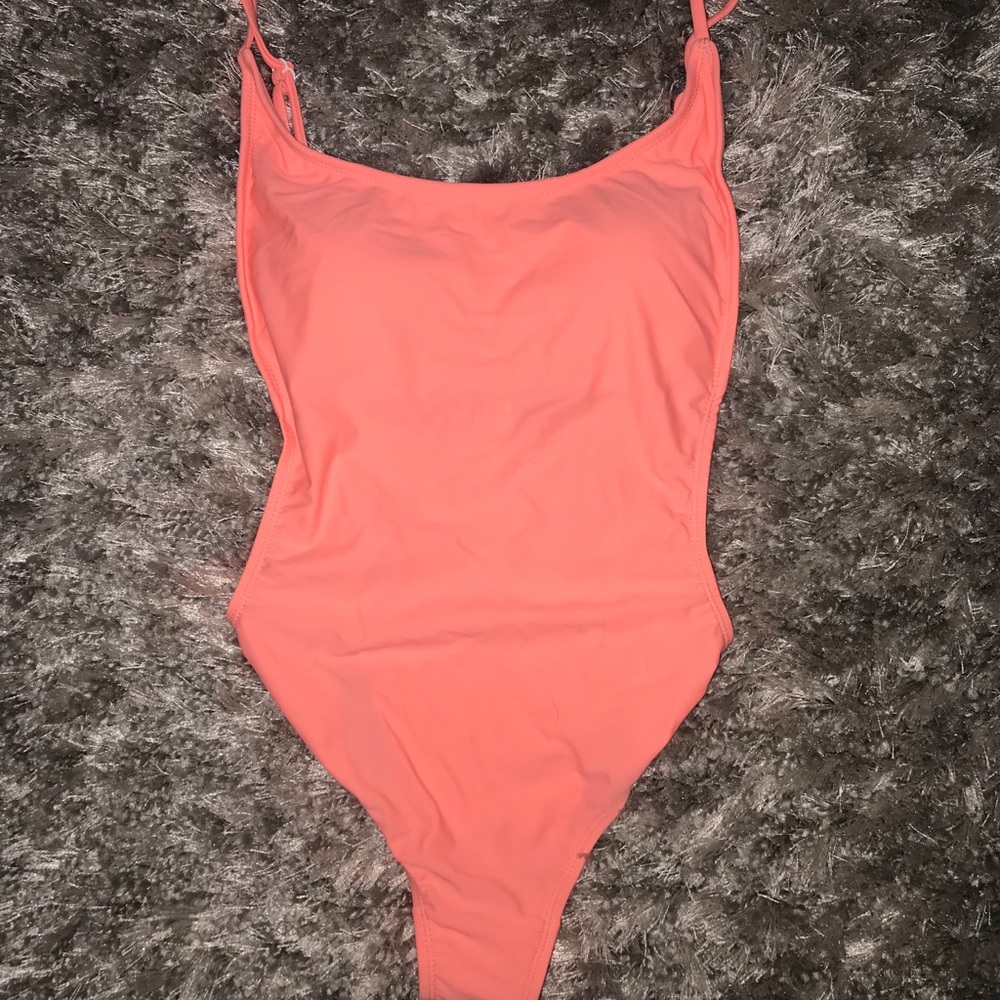 Neon coral sunny co one piece swimsuit